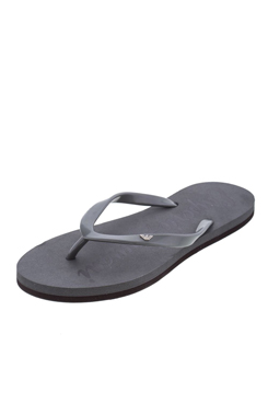 EMPORIO ARMANI Women Grey Flat Thong Rubber Sandals Flip Flops Summer Flat Shoes - Black