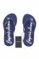 EMPORIO ARMANI Women Grey Flat Thong Rubber Sandals Flip Flops Summer Flat Shoes - Navy Image 2