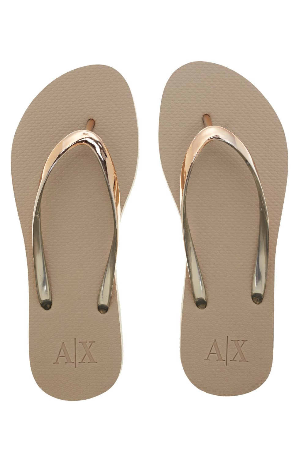 Armani Exchange Womens Logo Plate Flip Flop - Rose Gold — Armani Shoes