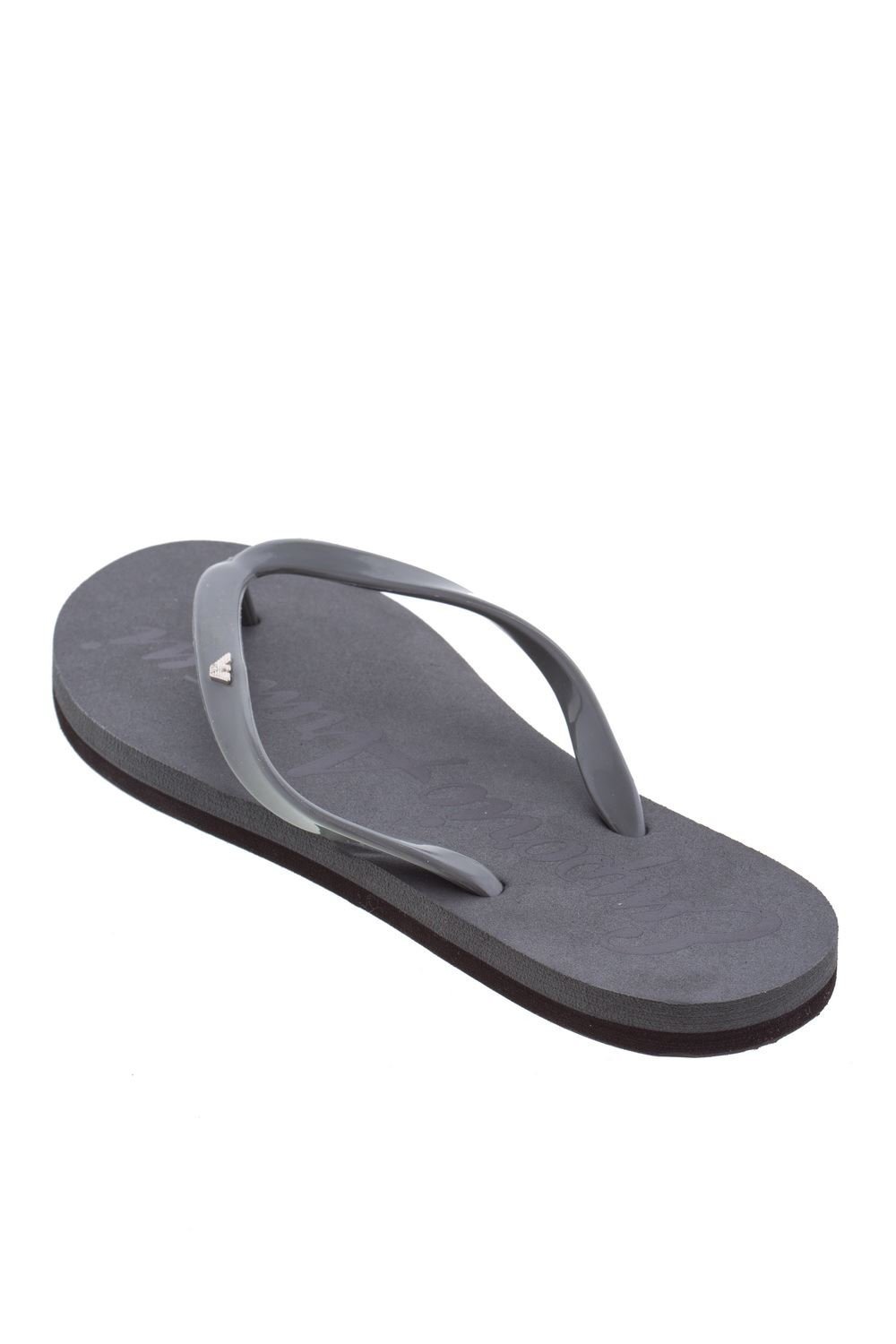 EMPORIO ARMANI Women Grey Flat Thong Rubber Sandals Flip Flops Summer ...